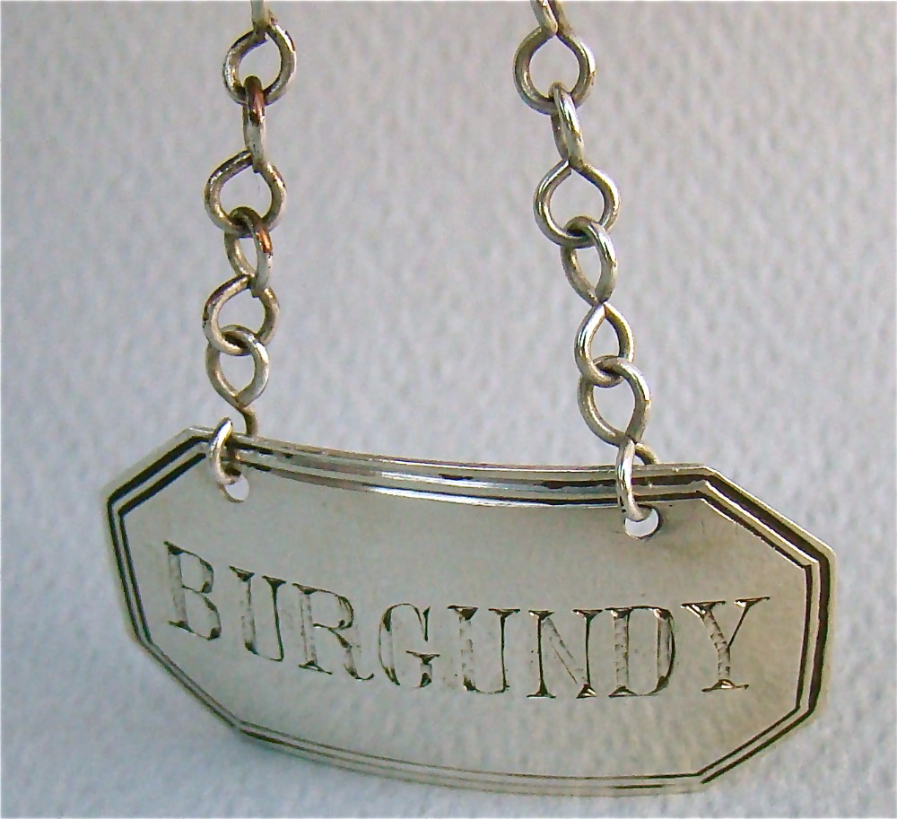 georgian silver burgundy wine label by elizabeth morley london 1809