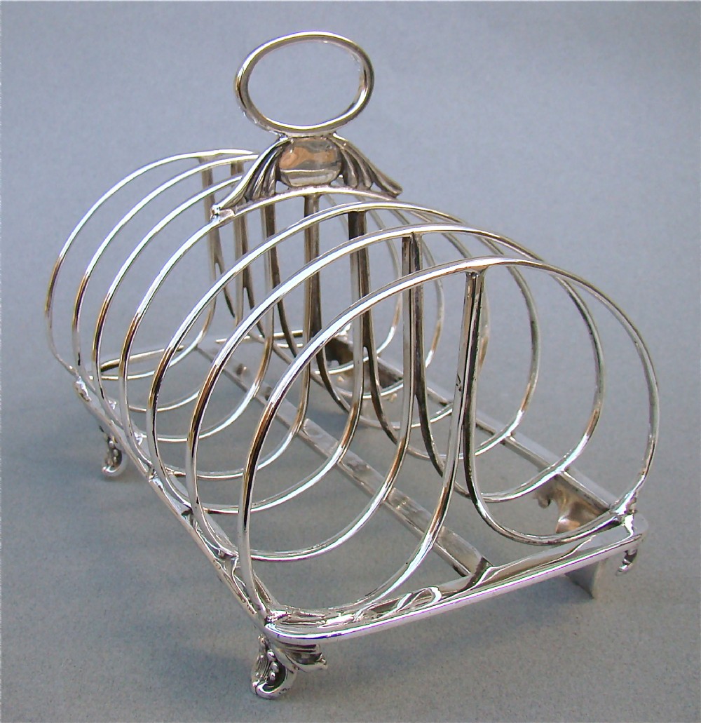 regency silver toast rack by barnard london 1829