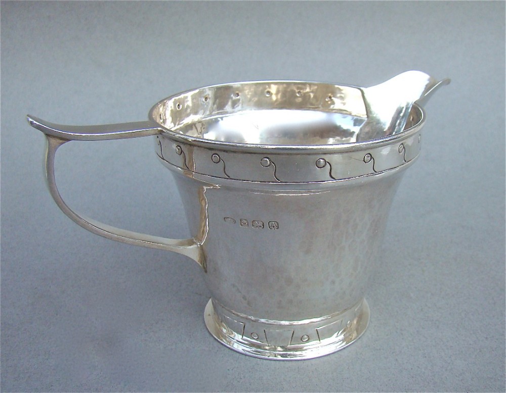 arts craft silver cream jug by ae jones birmingham 1924