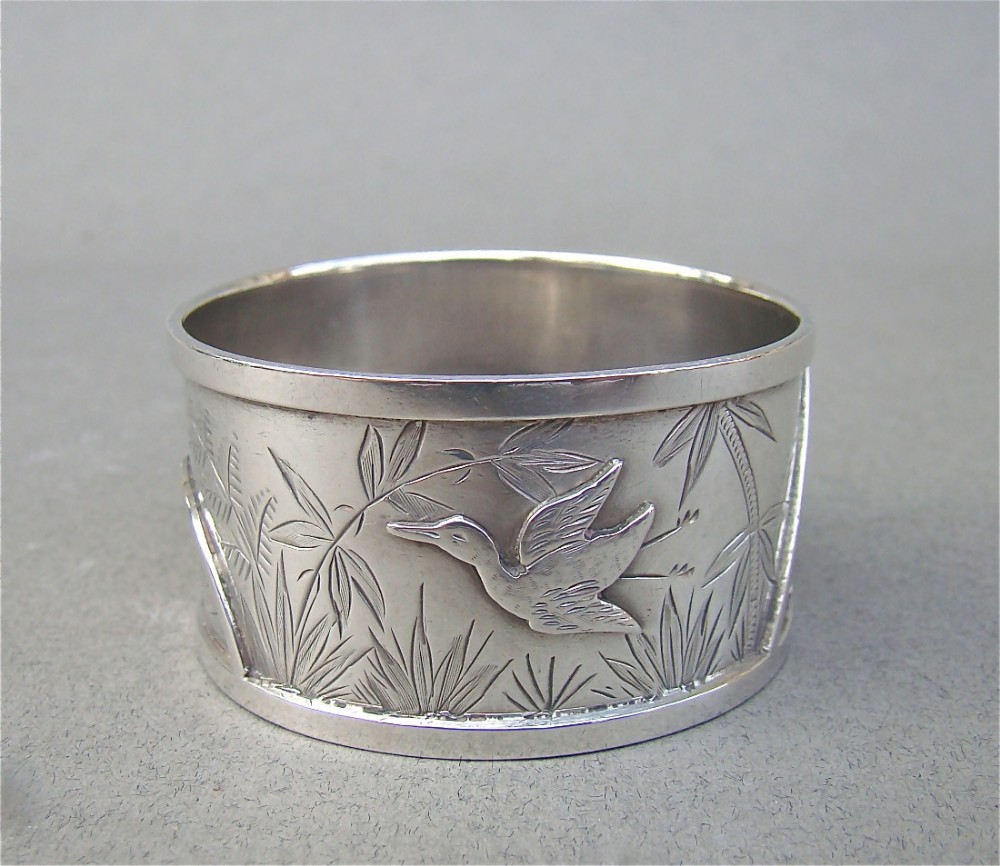 victorian silver aesthetic movement napkin ring by hilliard thomason birmingham 1881