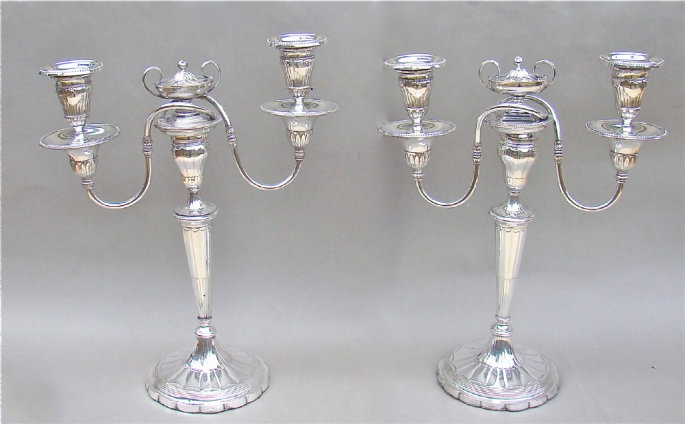 pair of georgian old sheffield plate candelabra circa 1800