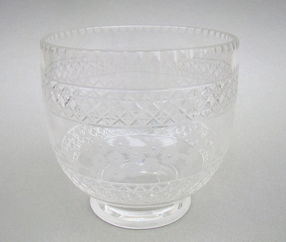early victorian glass bowl for tea caddy circa 1840