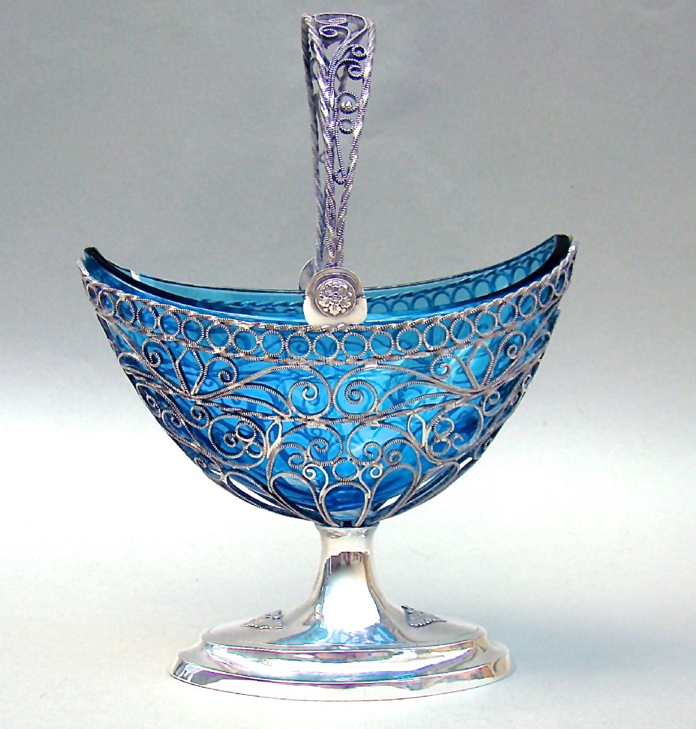 continental silver filigree sugar basket circa 1890