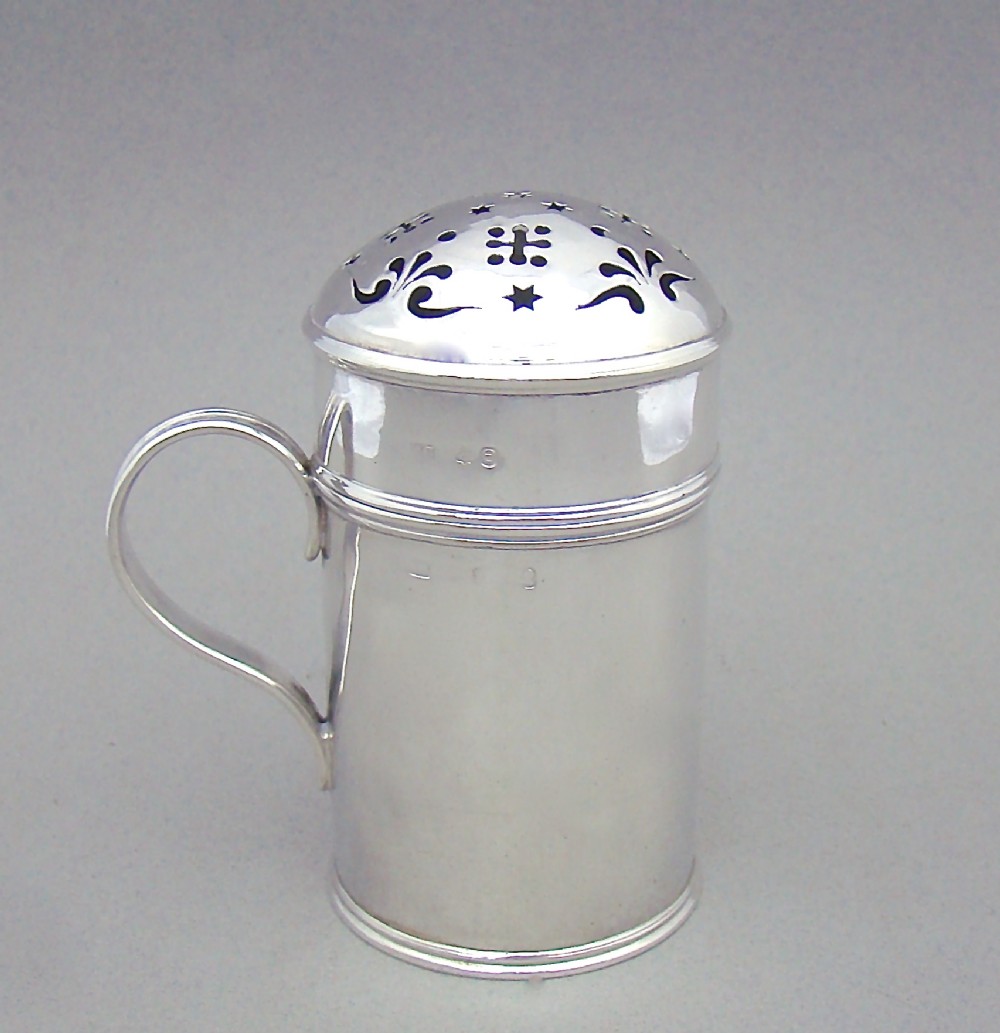 georgian silver large kitchen flour dredger or muffineer by sebastian crespell ii london 1820