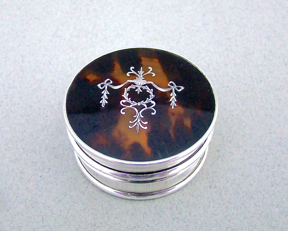 silver pique tortoiseshell jewellery box by collett anderson london 1922