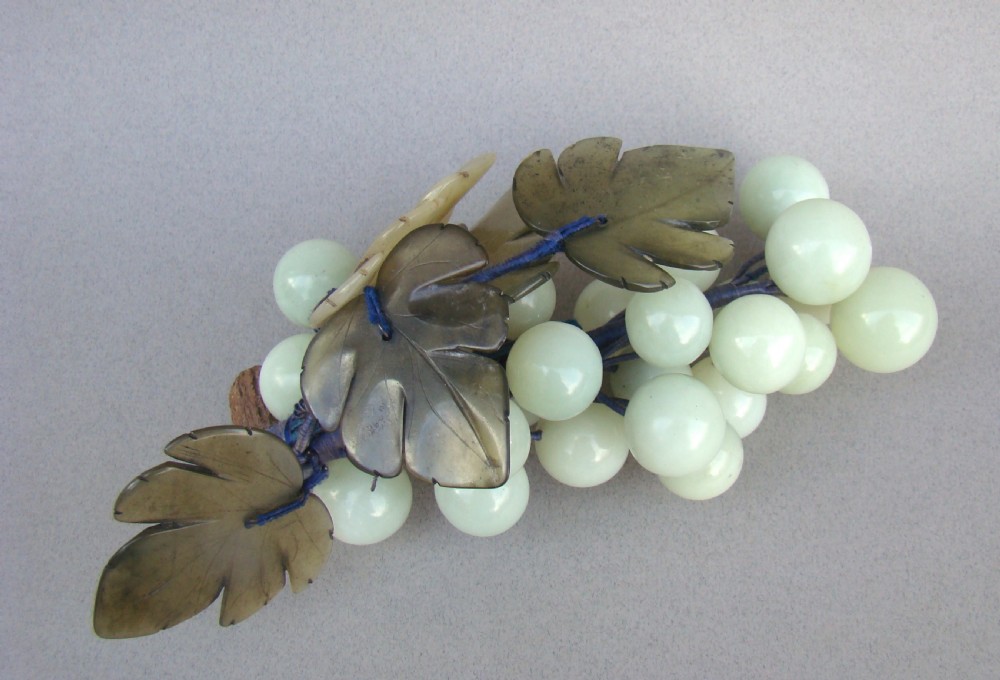 art deco ornemental jade grape cluster circa 1920