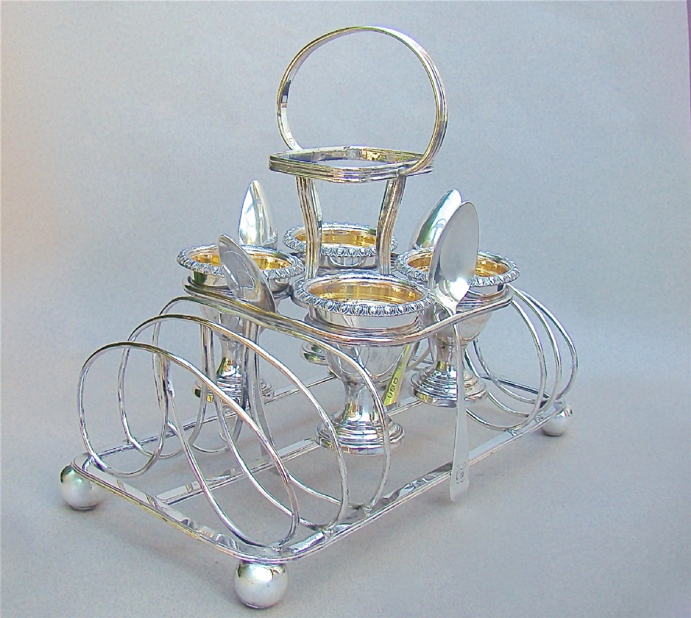 georgian old sheffield plate wirework egg cruet set circa 1800