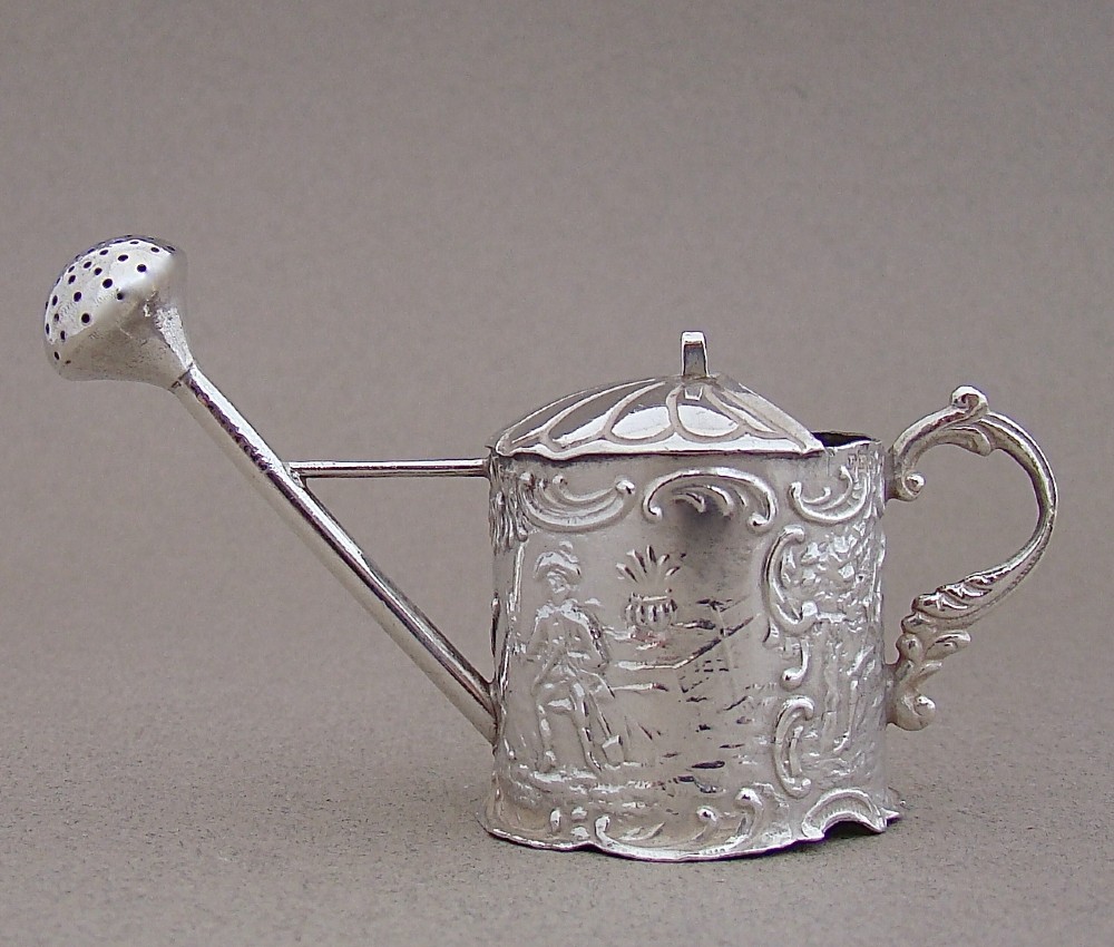 19th c dutch silver miniature watering can import marks for london 1898