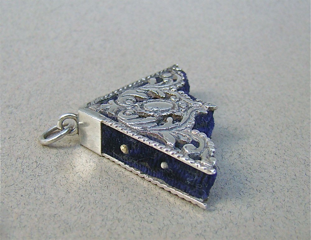 victorian silver chatelaine pin cushion circa 1890