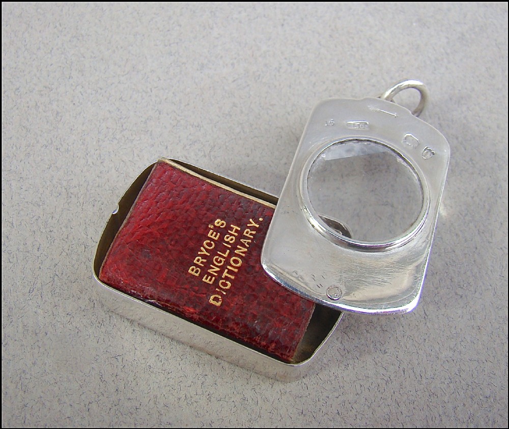 victorian silver miniature dictionary case by sampson mordan london 1894