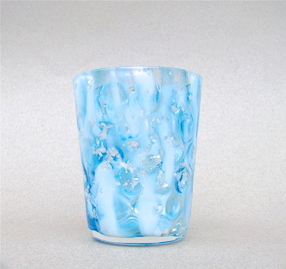 victorian vaseline turquoise mottled shot glass circa 1890