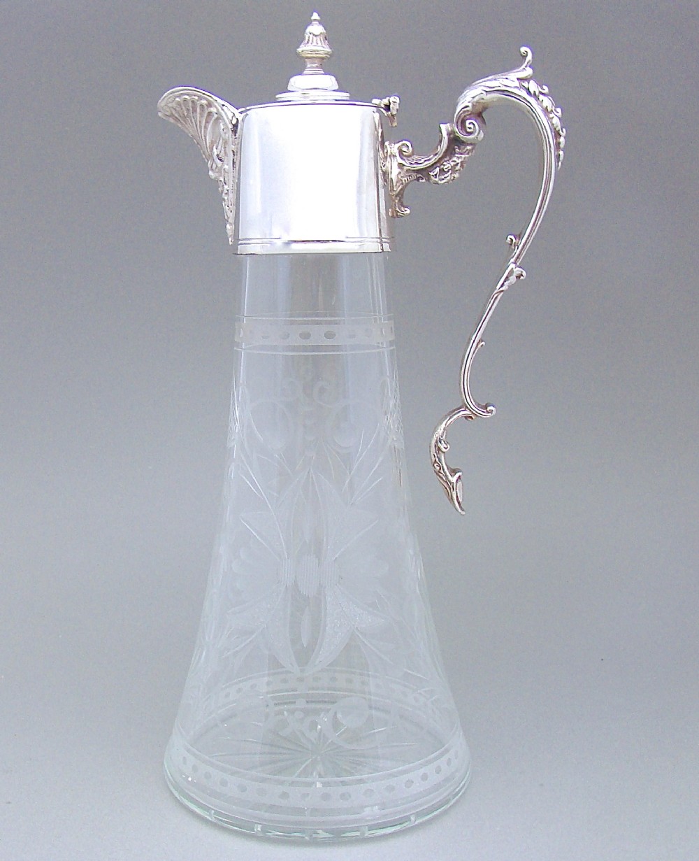 victorian silver plated claret jug circa 1890