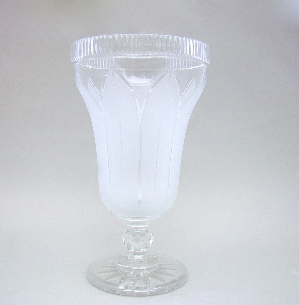 victorian frosted glass celery vase circa 1870