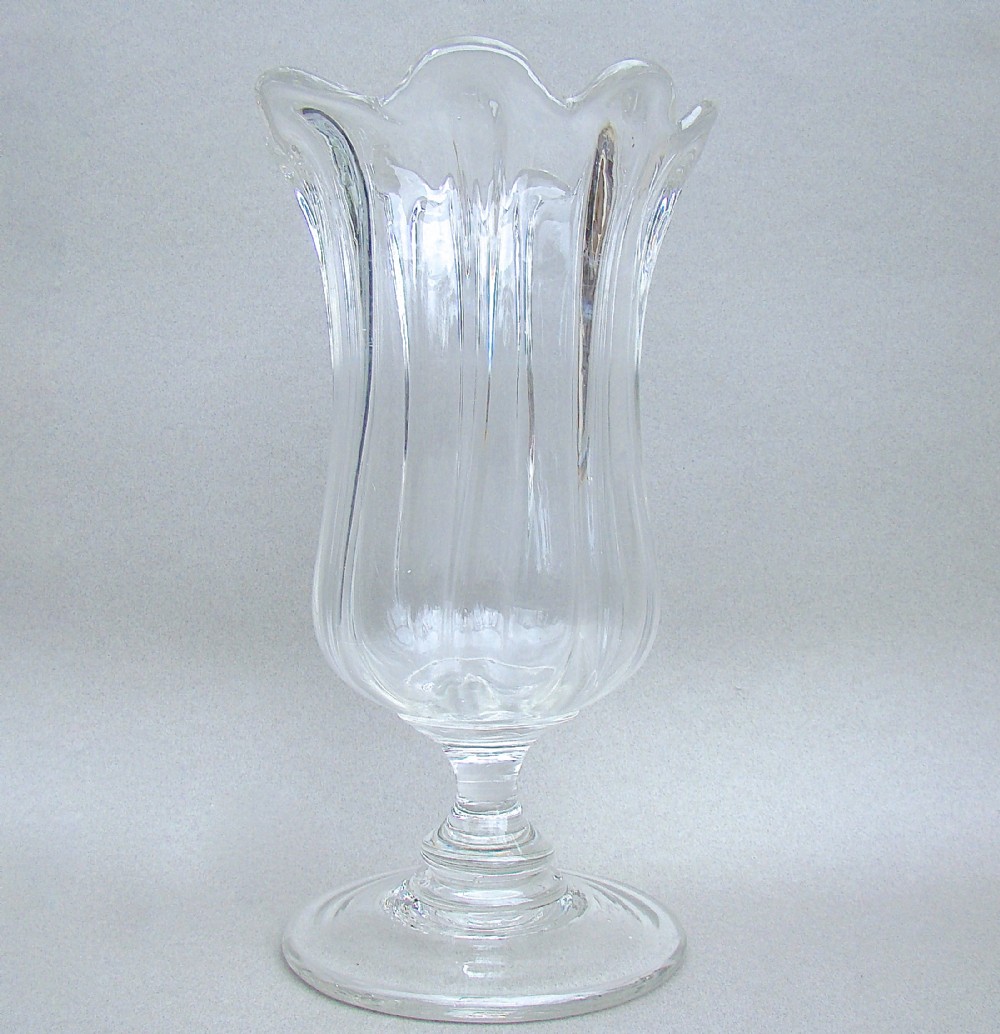 Victorian Hand Blown Glass Celery Vase, Circa 1850 723303 www