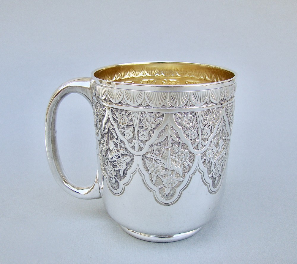 fabulous early victorian silver christening mug by mappin webb sheffield 1844