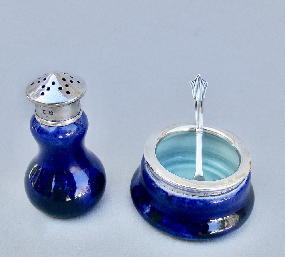 charming edwardian silver mounted salt pepper set by levi salaman birmingham 1905