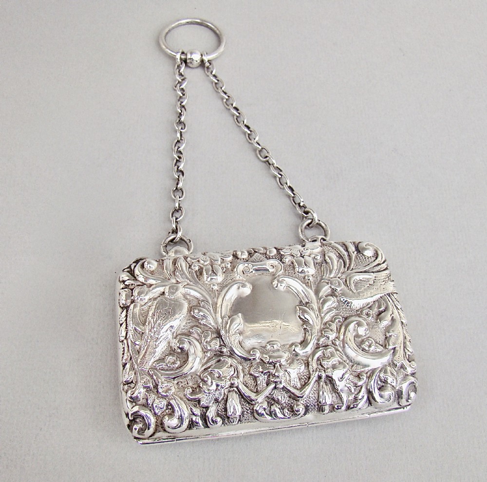edwardian silver evening purse by henry matthews birmingham 1903