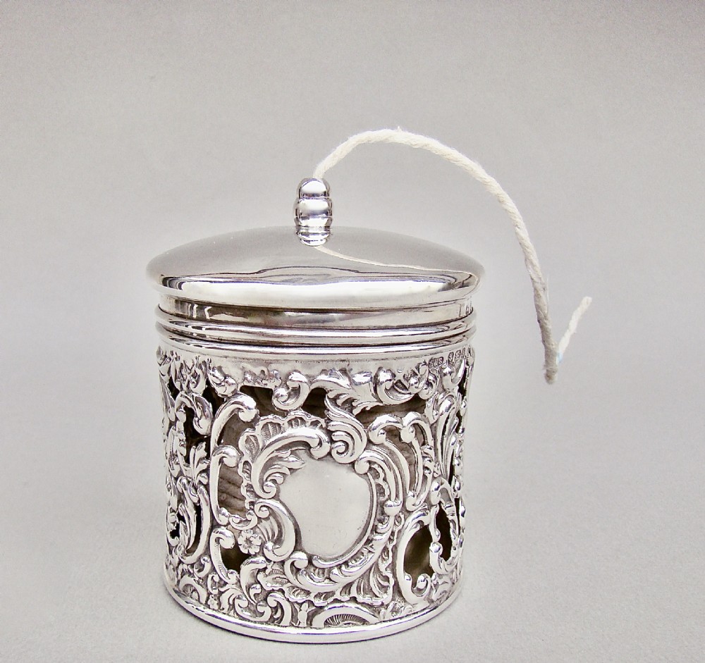 rare edwardian silver string box by levi salaman birmingham 1909