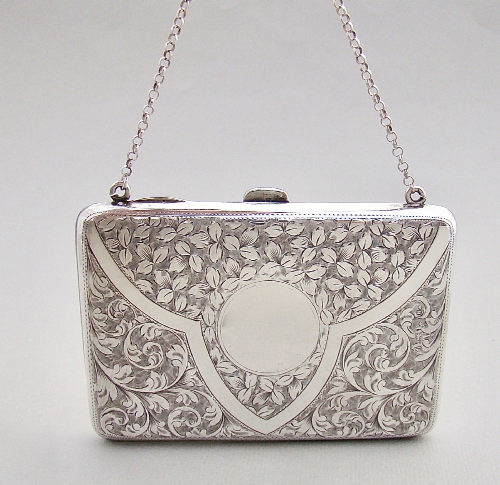 exquisite edwardian silver silver card case aide memoire by william hayes birmingham 1909