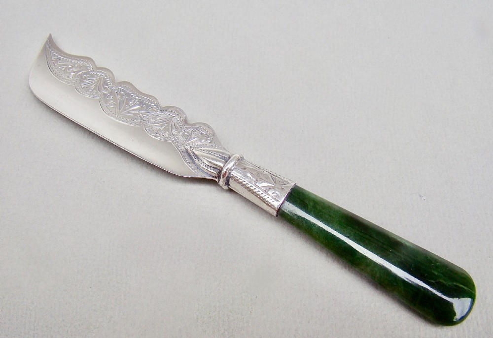 rare george v silver jade butter knife by adie lovekin birmingham 1920
