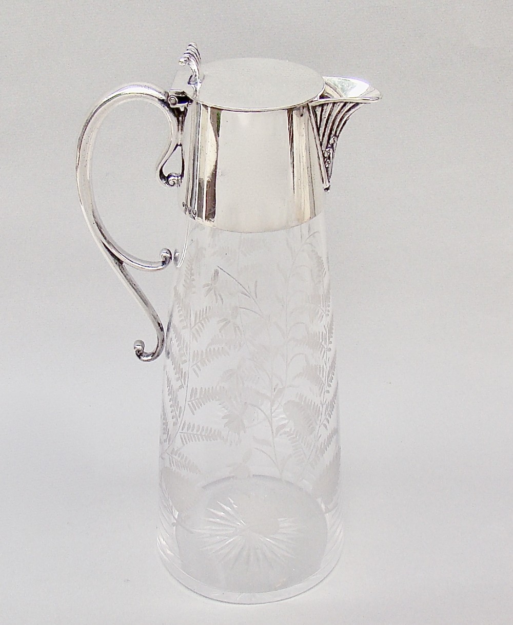 superb victorian silver plated claret jug by hukin heath circa 1890