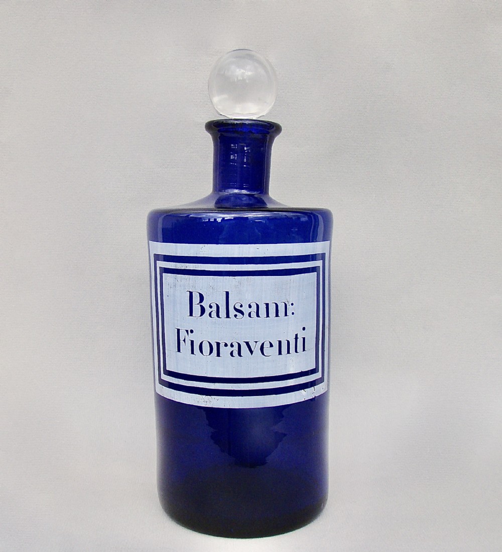 19th century french etched bristol blue glass apothecary jar circa 1890