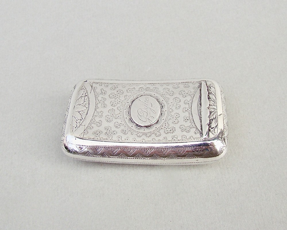 delightful georgian silver snuff box by joseph taylor birmingham 1826