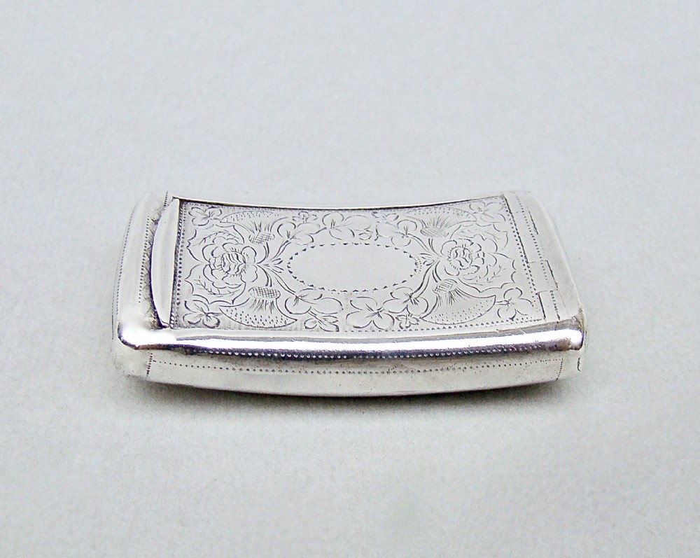 exquisite georgian silver snuff box by t simpson son birmingham 1818