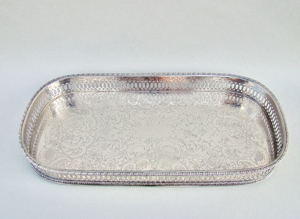 small edwardian silver plated drinks tray circa 1910