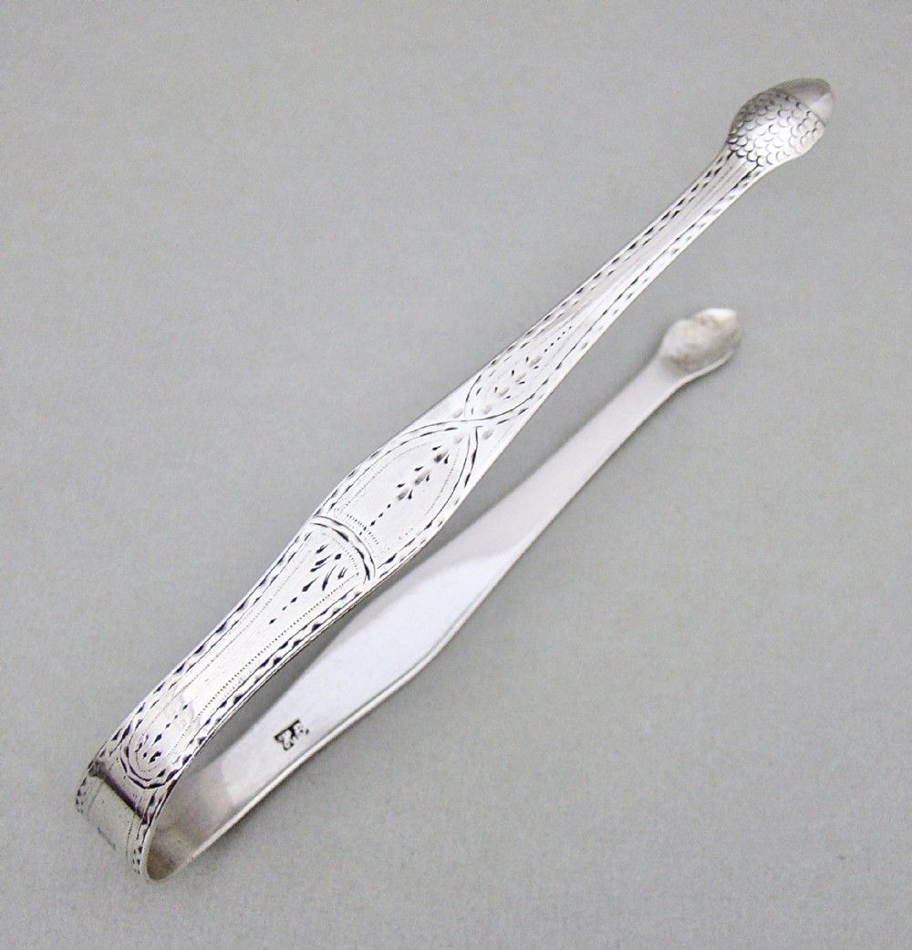 hester bateman georgian silver acorn sugar tongs london circa 1770