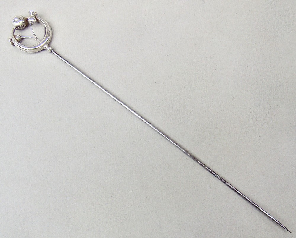 delightful art nouveau silver hat pin by pearce thompson birmingham 1911