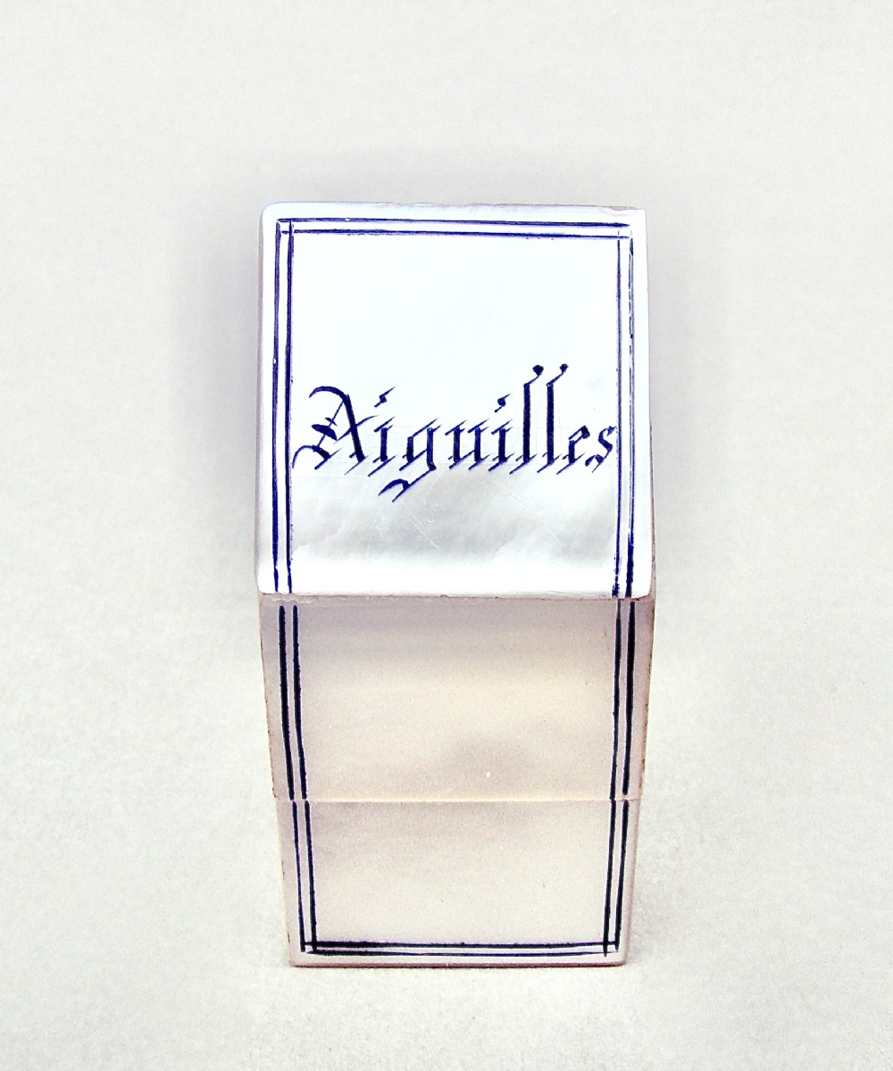 rare french palais royal mother of pearl needle box circa 1850