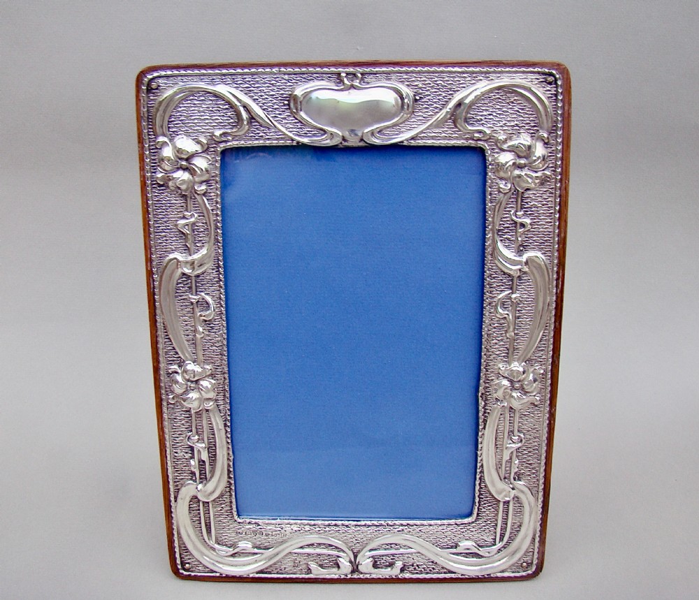 large art nouveau silver photo frame by william neale chester 1903