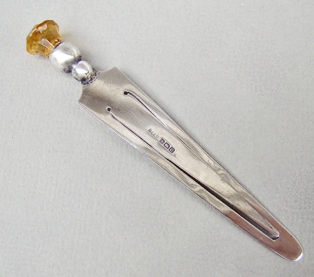novelty silver amber glass thistle bookmark by adie lovekin birmingham 1925