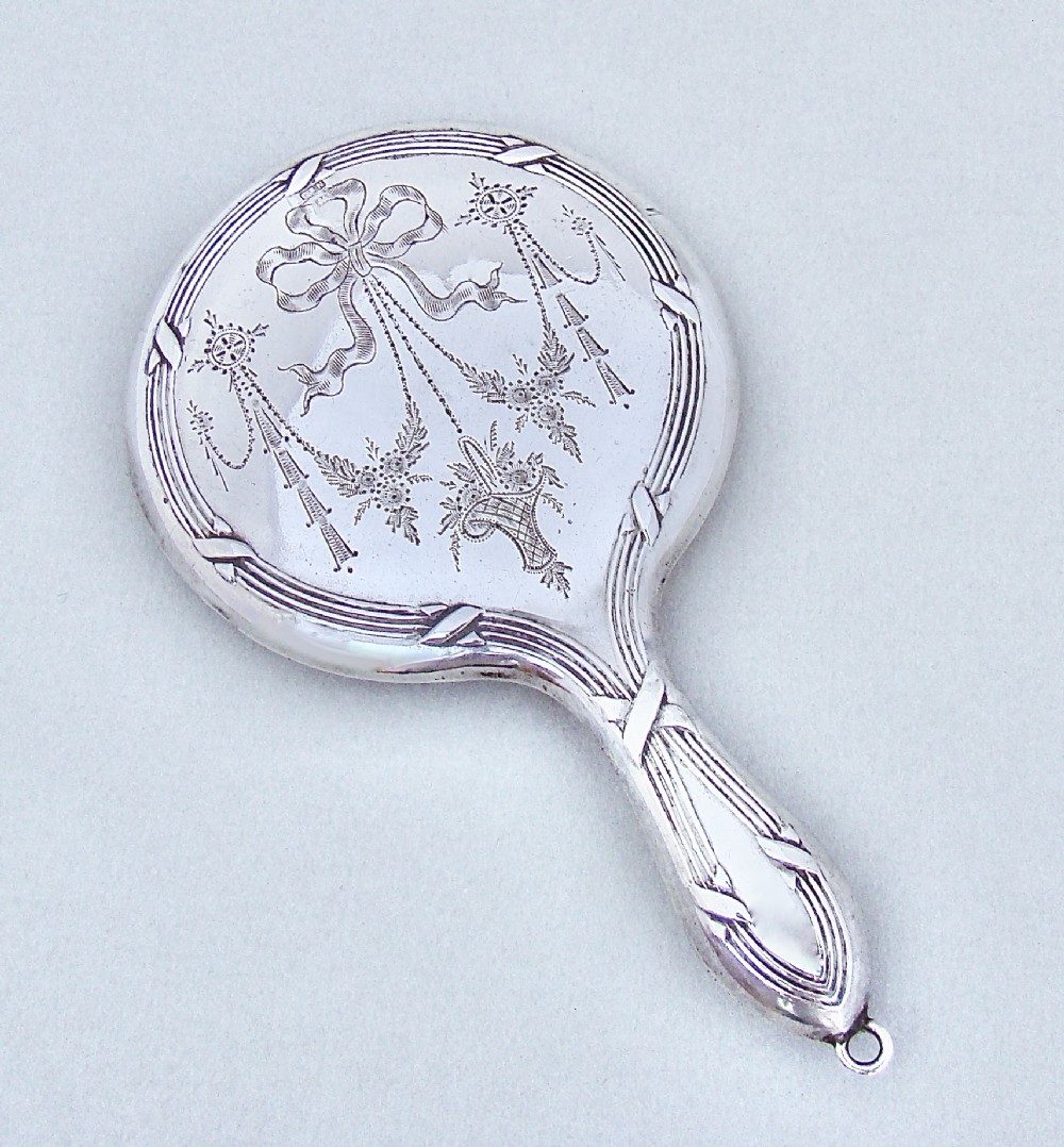 miniature silver chatelaine mirror by crisford norris birmingham circa 1910