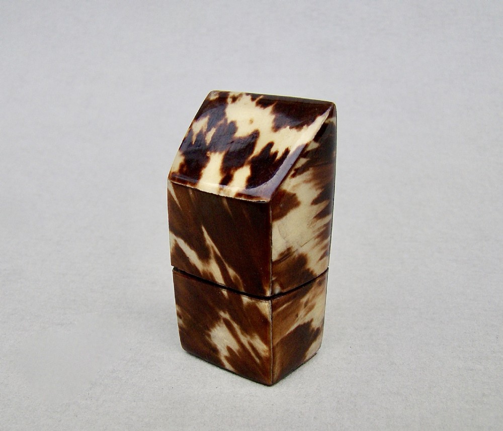 exquisite early victorian tortoiseshell needle box circa 1840