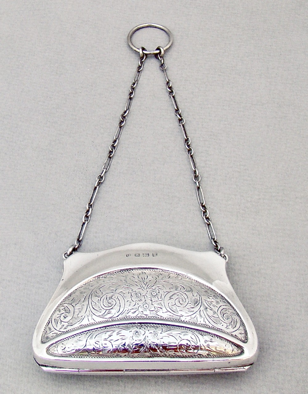superb george v silver cocktail purse by charles green co birmingham 1917