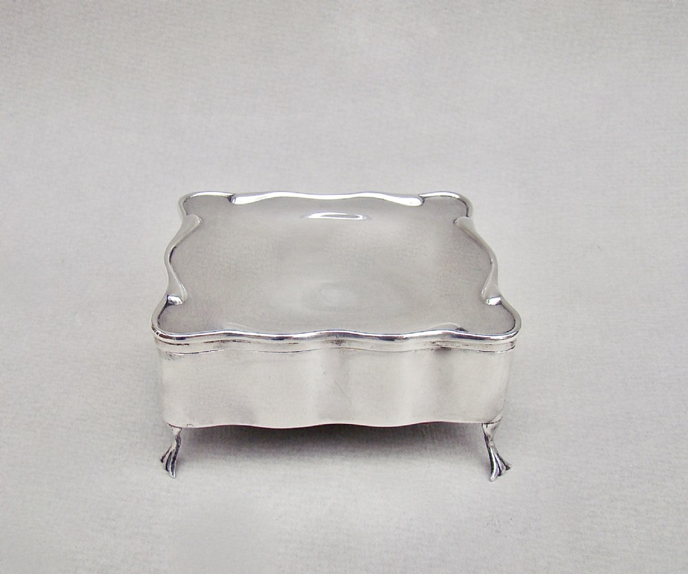 exquisite edwardian silver jewellery box by a j zimmerman birmingham 1906