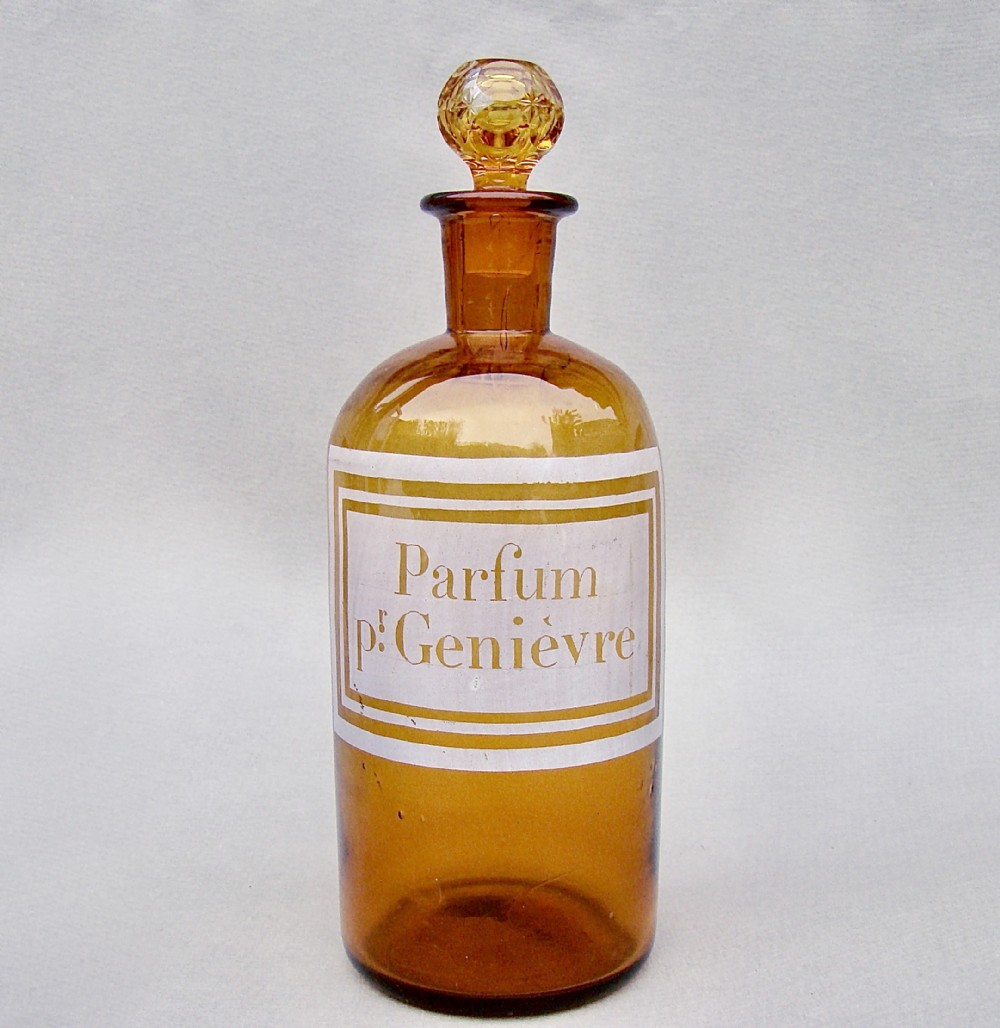 exquisite 19th century french etched amber glass apothecary jar circa 1890