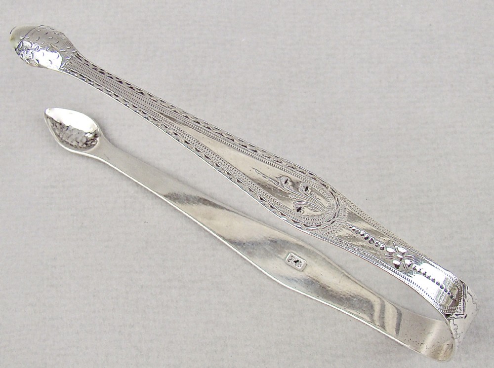 hester bateman georgian silver acorn sugar tongs london circa 1770