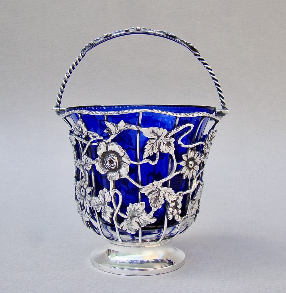 exquisite edwardian silver wirework sugar basket by william comyns lonodn 1907