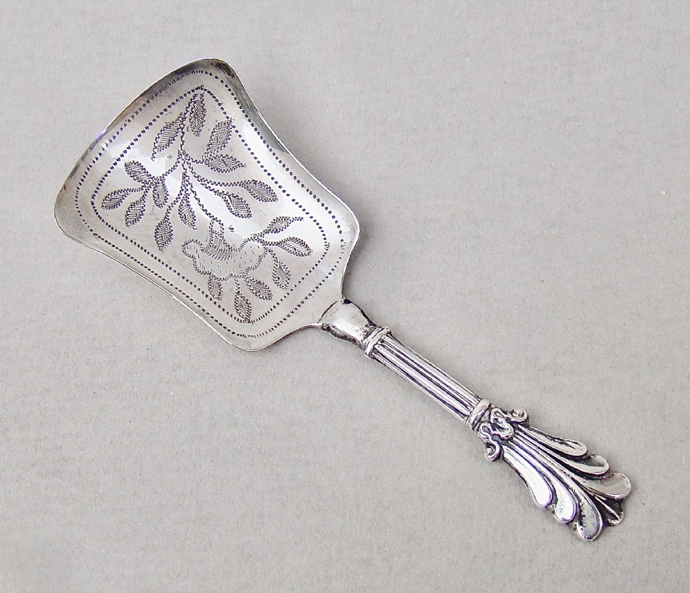 exquisite william iv silver caddy spoon by george unite birmingham 1836