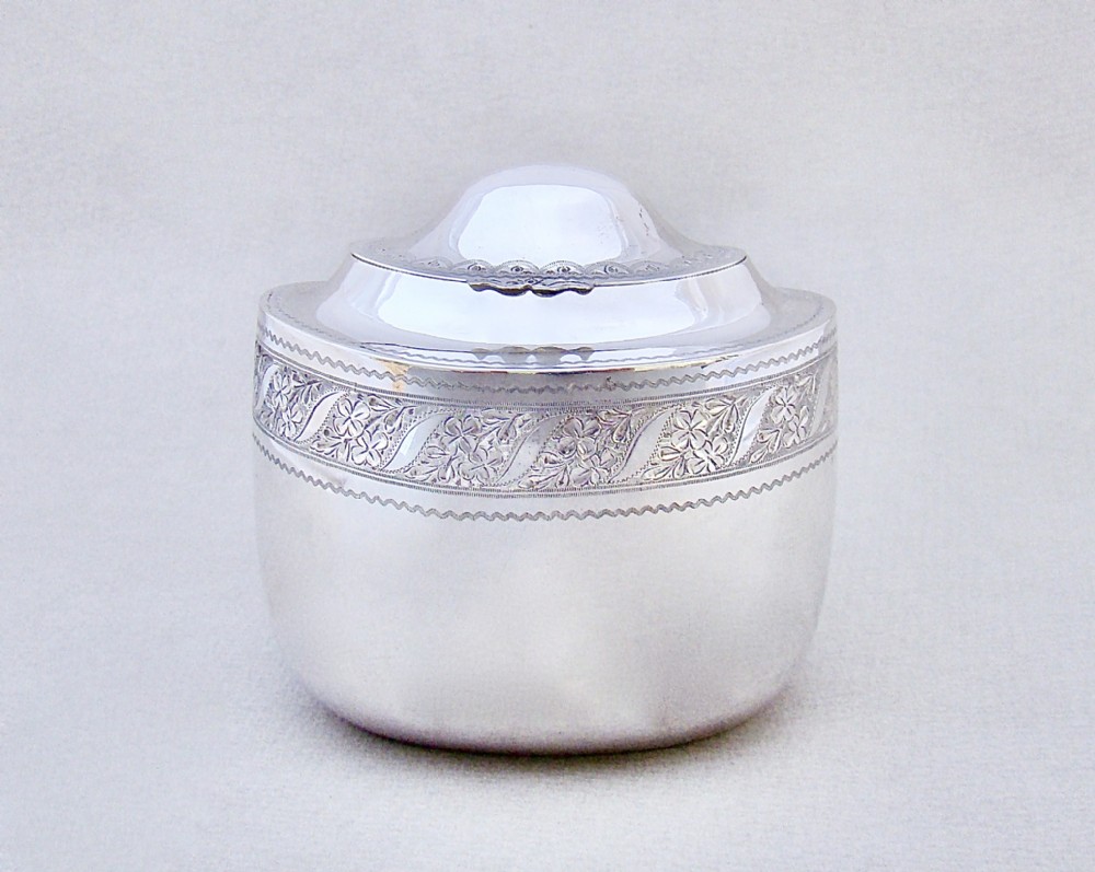fabulous victorian silver tea caddy by martin hall co sheffield 1890