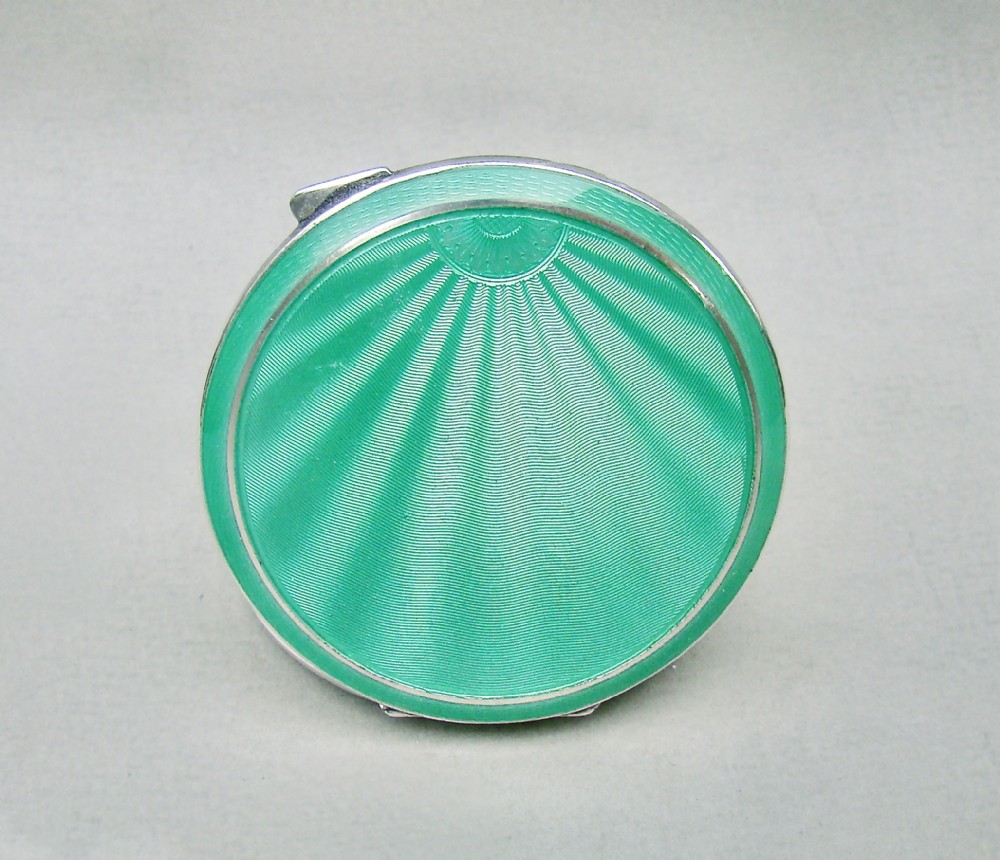 fabulous george vi silver guilloche enamel compact by turner simpson birmingham 1946