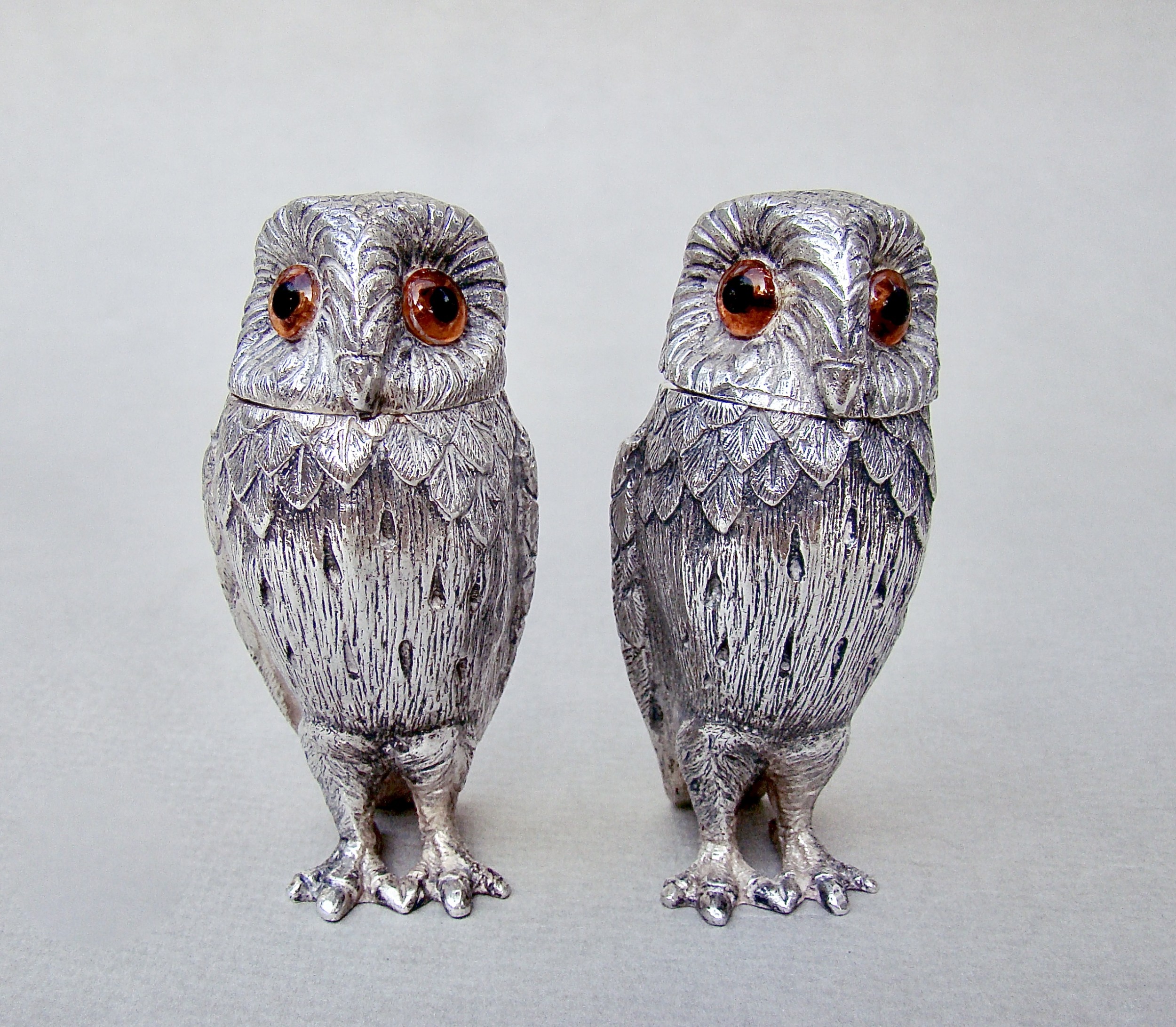 rare and fabulous solid silver owl cruet set by tiffany london 1968