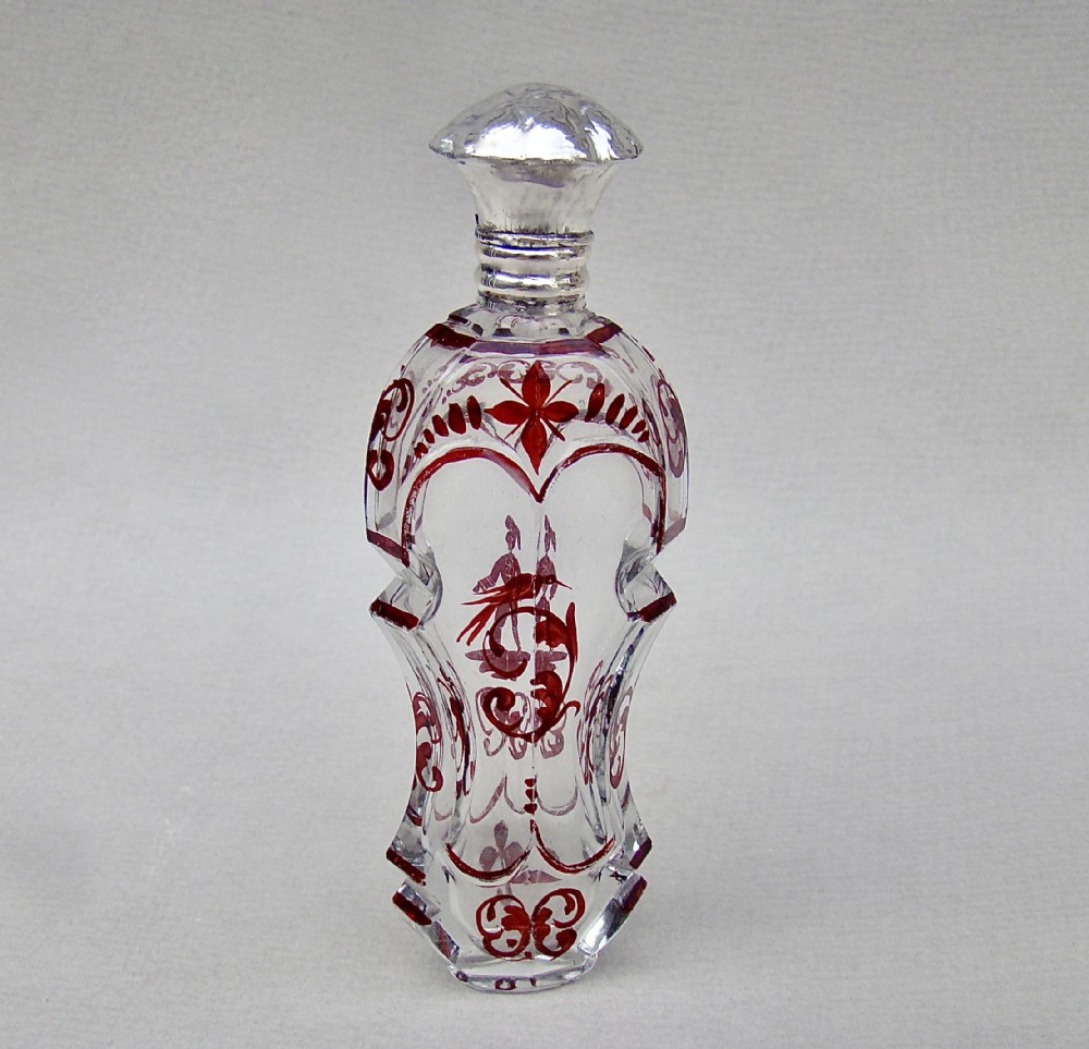 delightful 19th century dutch silver ruby glass scent bottle circa 1890
