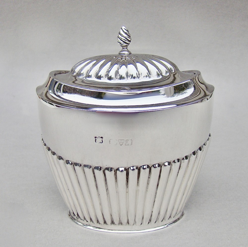 elegant edwardian silver tea caddy by the barker brothers chester 1908