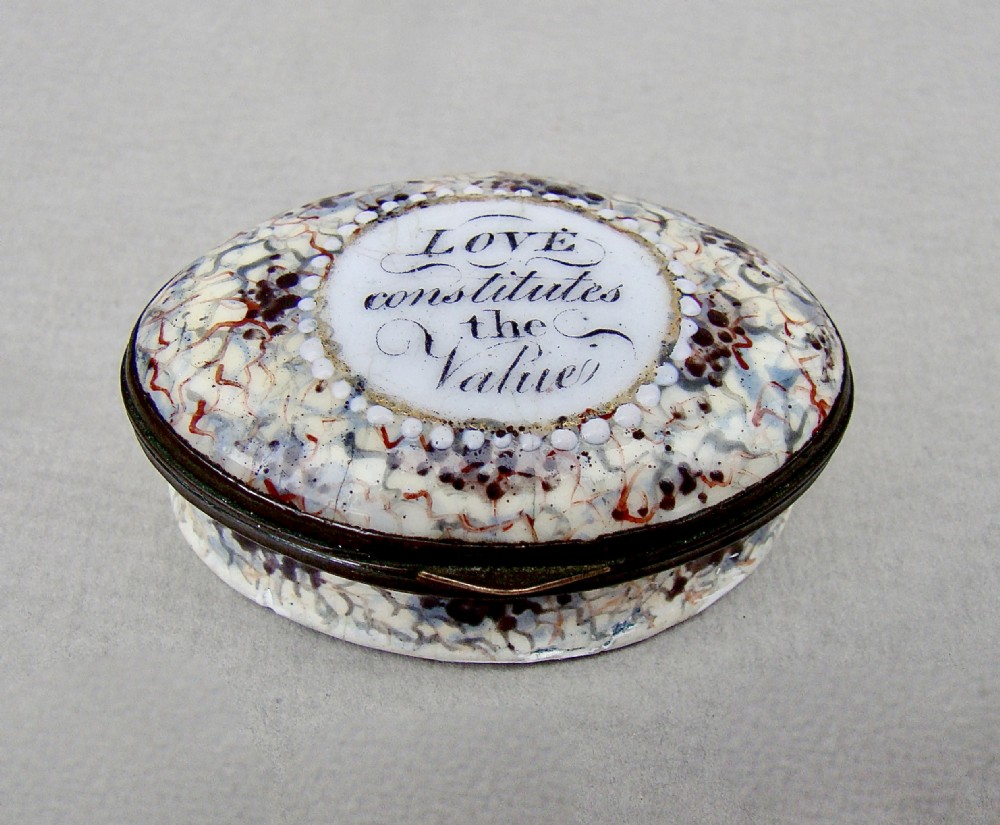 unusual georgian bilston enamel patch box circa 1780