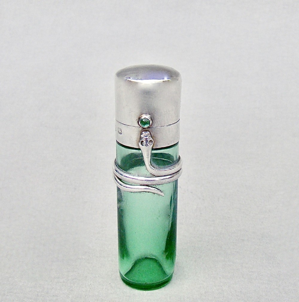 rare victorian silver snake scent bottle by levi salaman birmingham 1897
