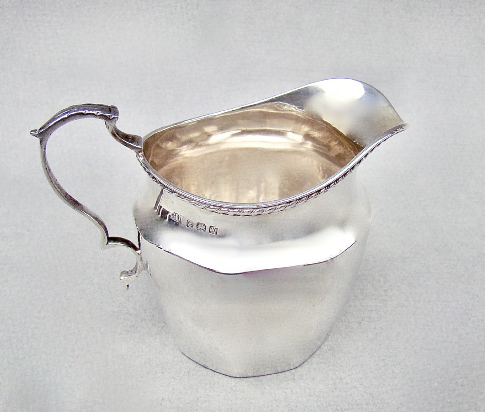 elegant george v silver cream jug by george unite birmingham 1922